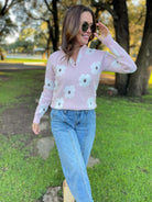 Flower Powered Half Zip Sweater in Four Colors-Womens-Stay Foxy Boutique, Florissant, Missouri