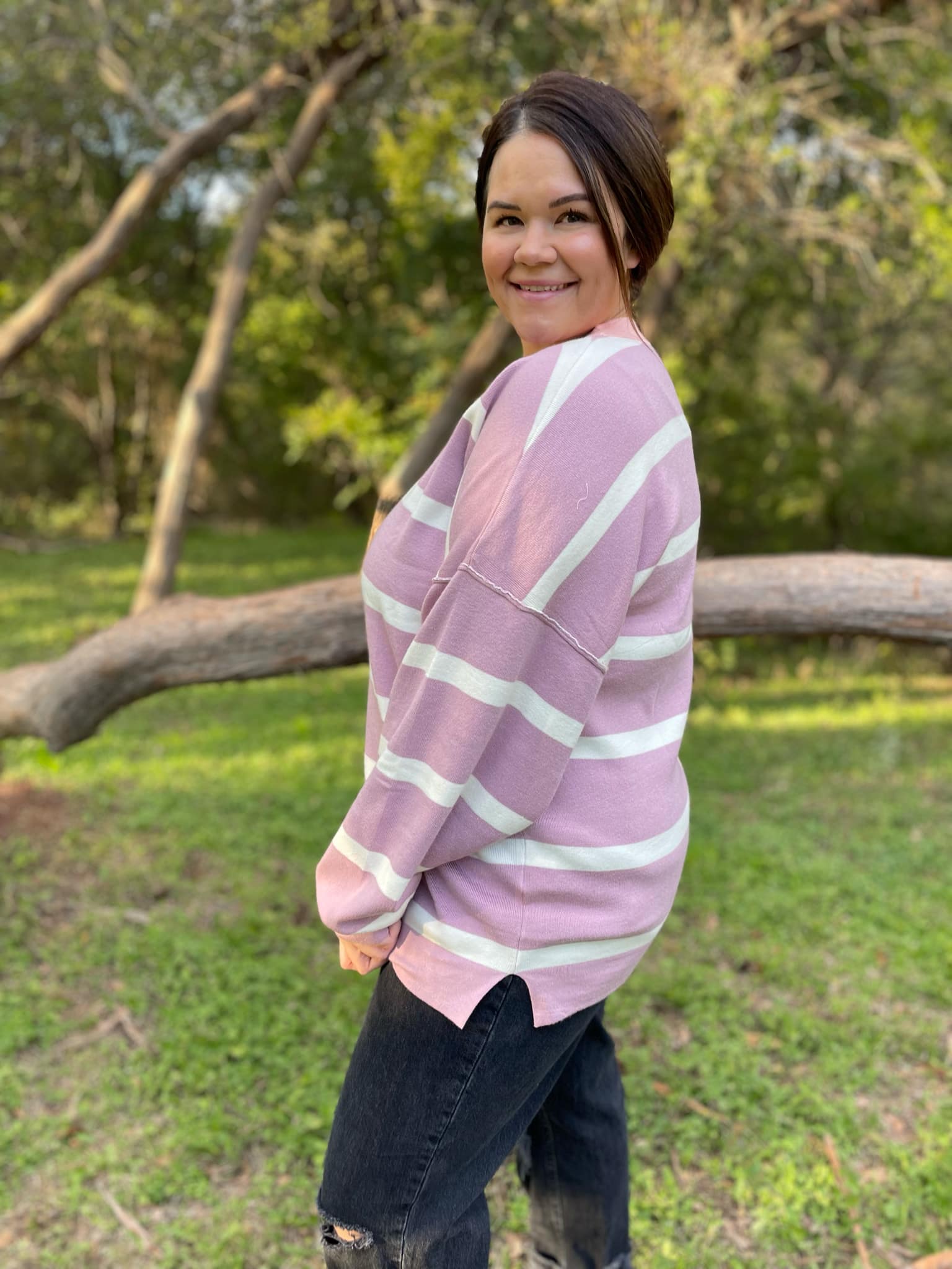 PREORDER: Exceptional Thought Striped Patchwork Sweater in Three Colors-Womens-Stay Foxy Boutique, Florissant, Missouri