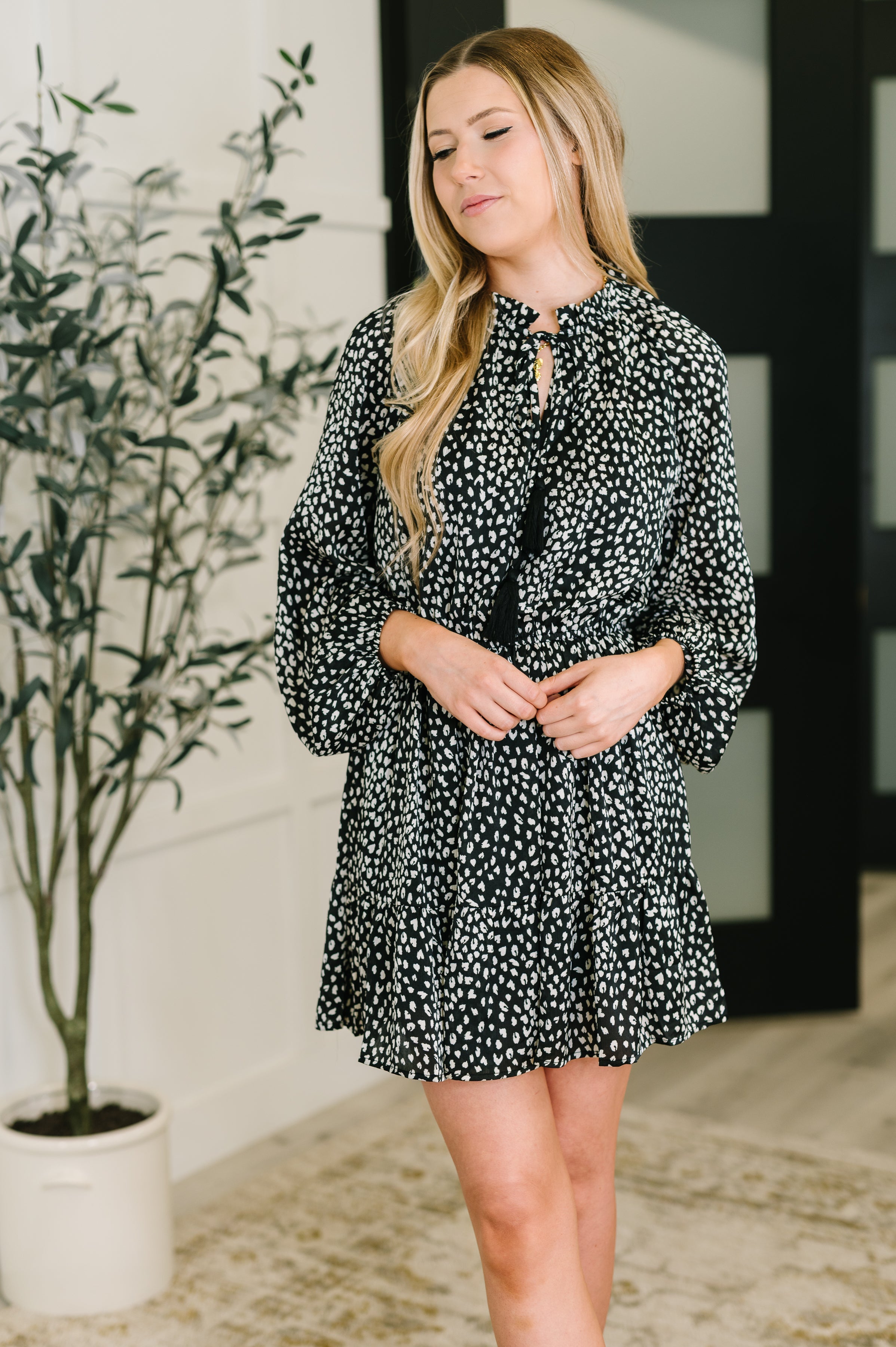 A Cheeky Little Time Tiered Dress in Black-Womens-Stay Foxy Boutique, Florissant, Missouri