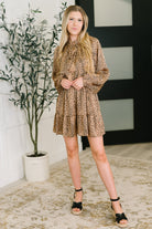 A Cheeky Little Time Tiered Dress in Pecan Brown-Womens-Stay Foxy Boutique, Florissant, Missouri