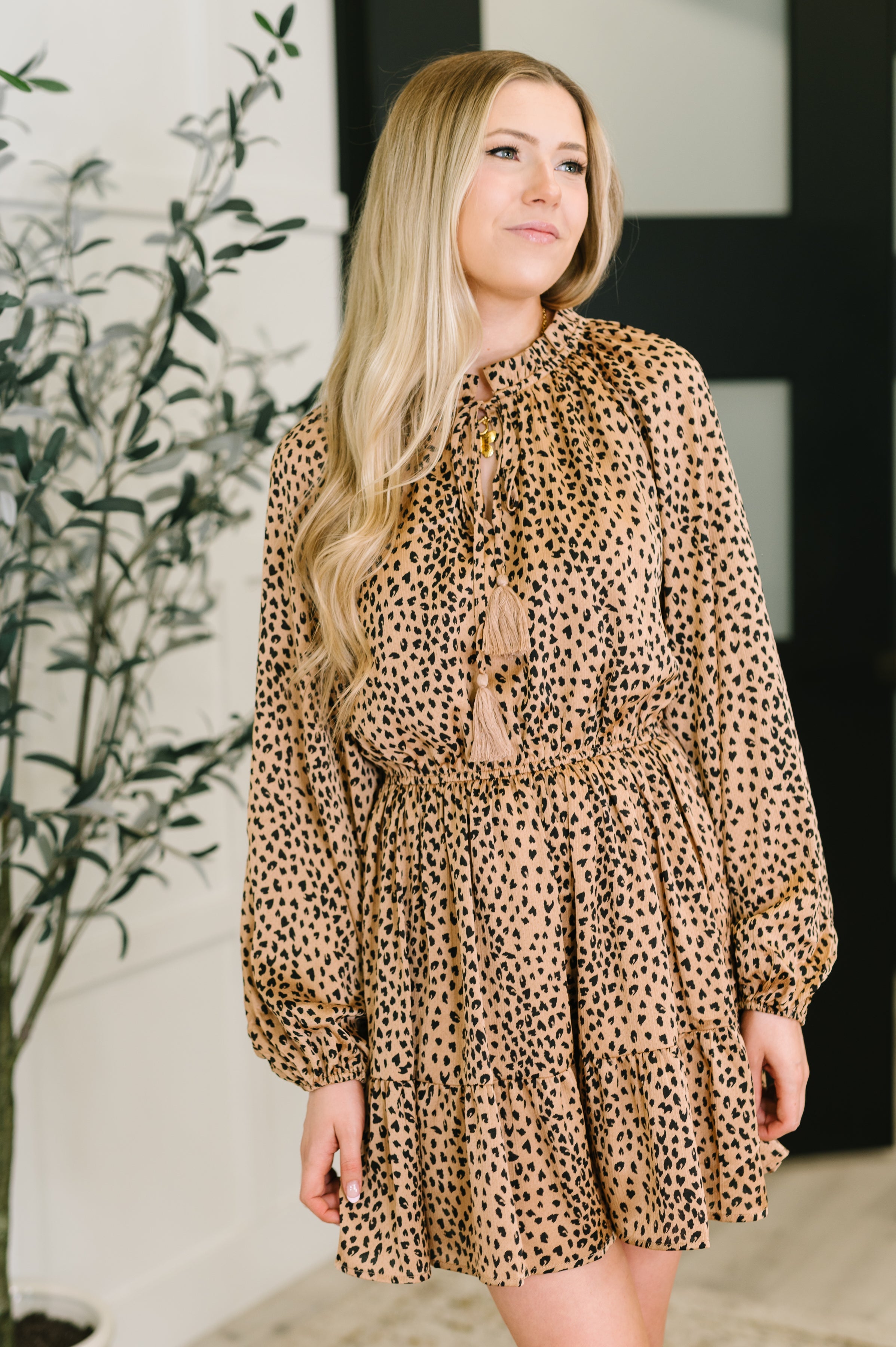 A Cheeky Little Time Tiered Dress in Pecan Brown-Womens-Stay Foxy Boutique, Florissant, Missouri