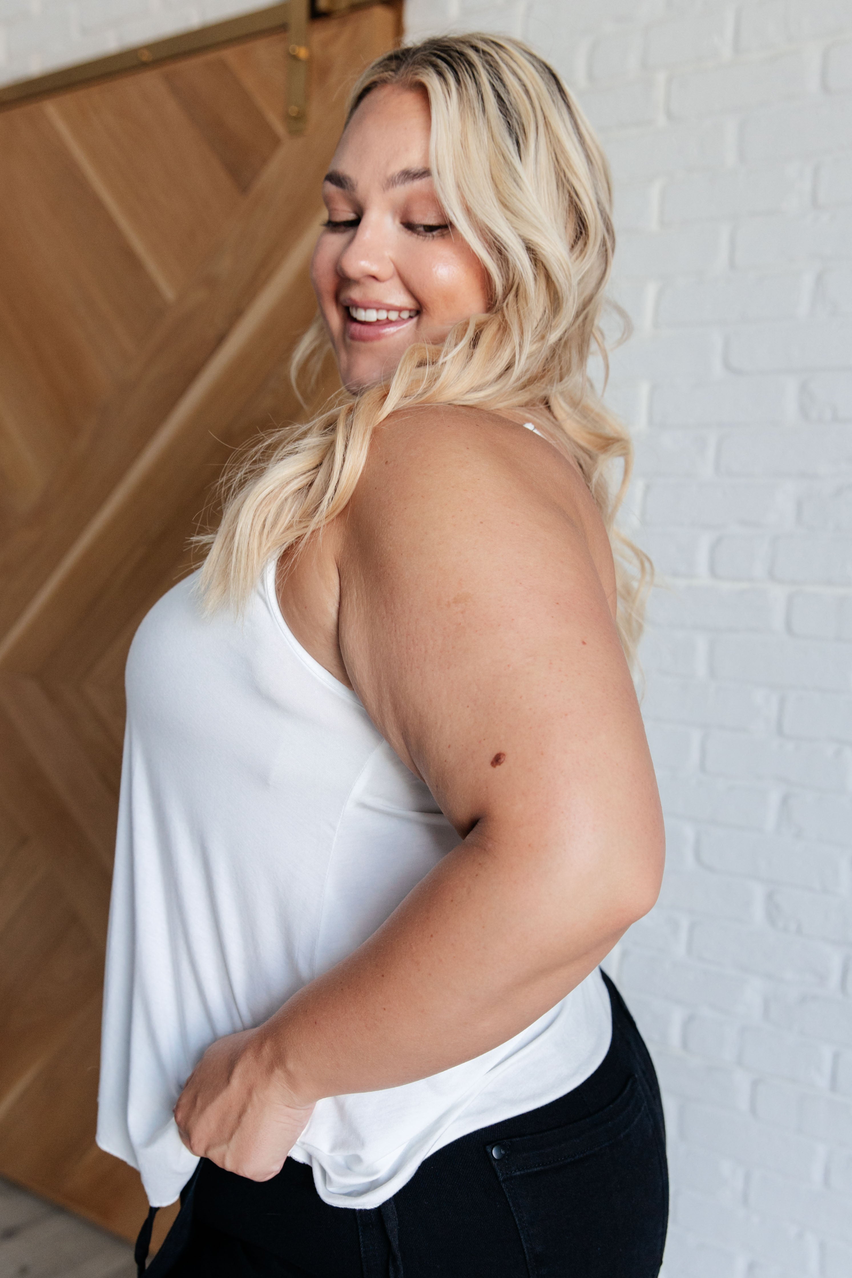 A Gleam in Her Eyes Lace Detail Cami in Ivory-Tops-Stay Foxy Boutique, Florissant, Missouri