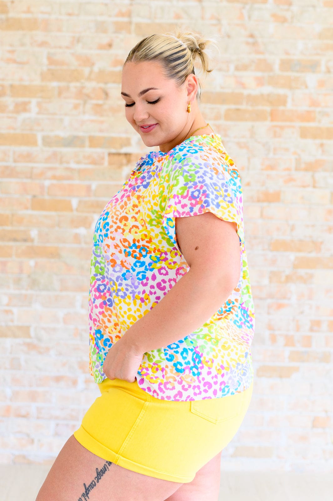 A Little Wild V-Neck Top in Multi-Tops-Stay Foxy Boutique, Florissant, Missouri