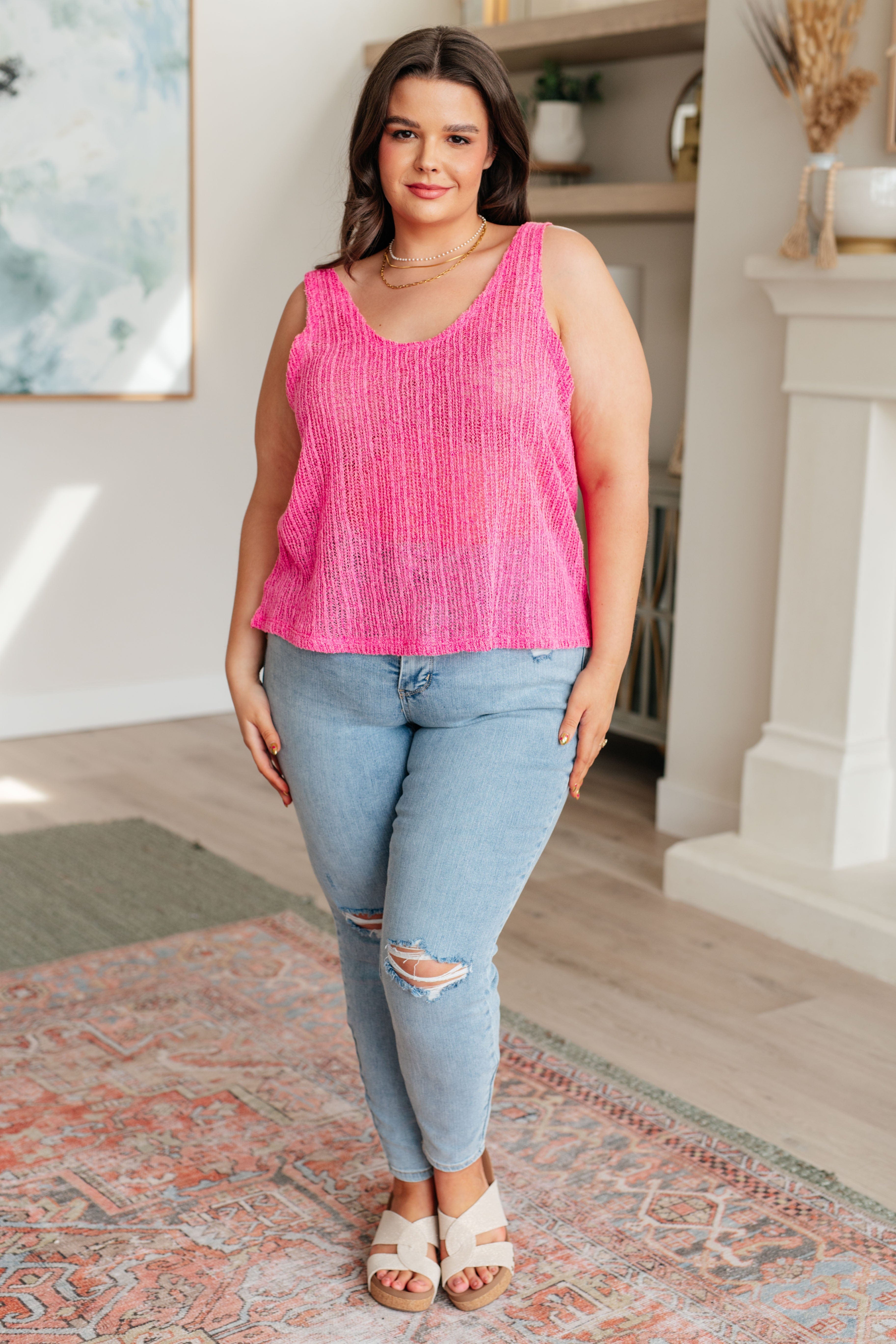 A Major Upgrade Knit V-Neck Tank-Tops-Stay Foxy Boutique, Florissant, Missouri