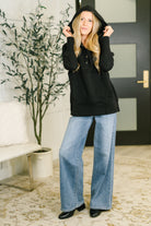 A Million Different Reasons Hooded Pullover in Black-Womens-Stay Foxy Boutique, Florissant, Missouri