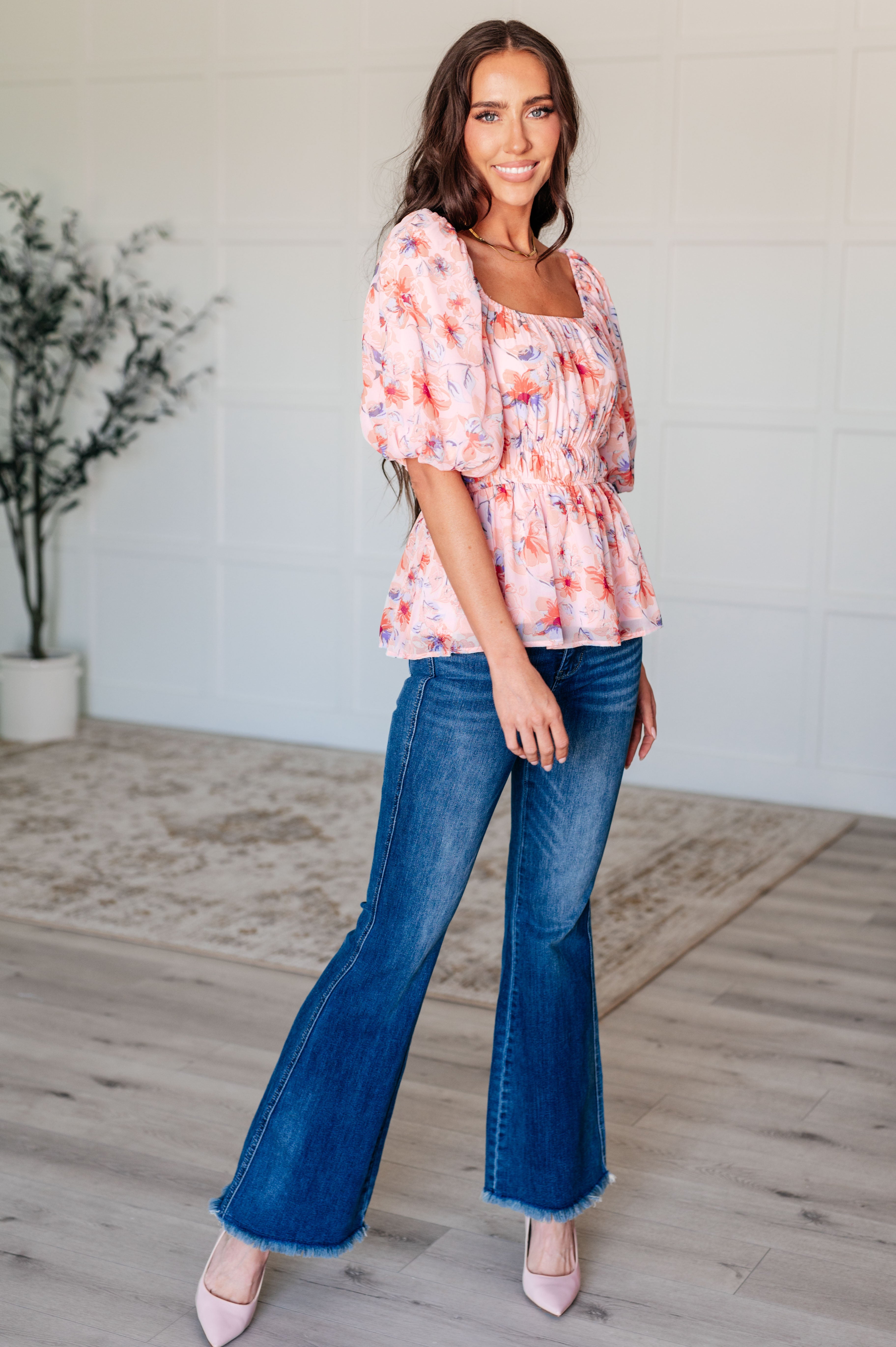A Powerful Force Square Neck Balloon Sleeve Blouse-Tops-Stay Foxy Boutique, Florissant, Missouri