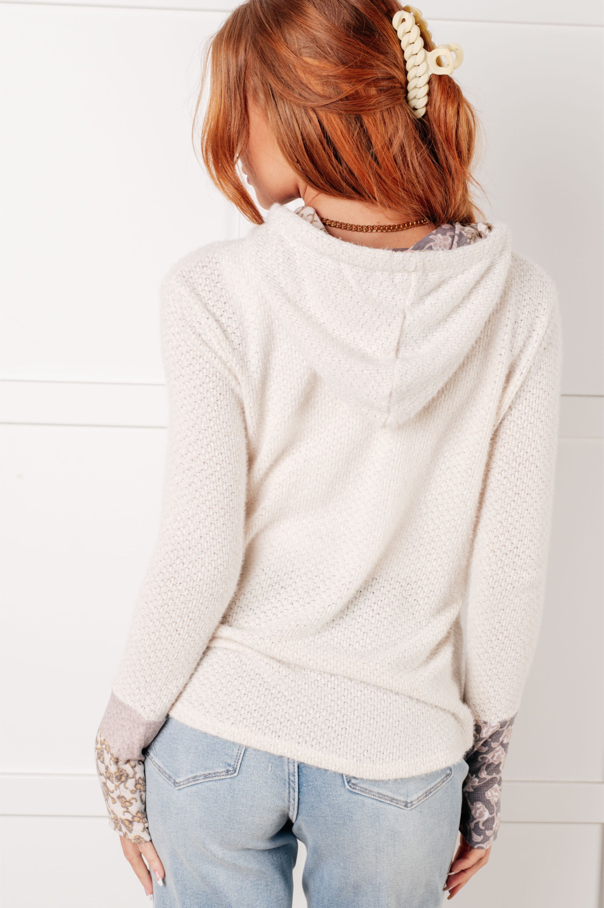 A Tad Chilly Waffle Knit Hoodie-Tops-Stay Foxy Boutique, Florissant, Missouri