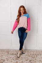 A-Tisket A-Tasket Color Block Pullover-Tops-Stay Foxy Boutique, Florissant, Missouri