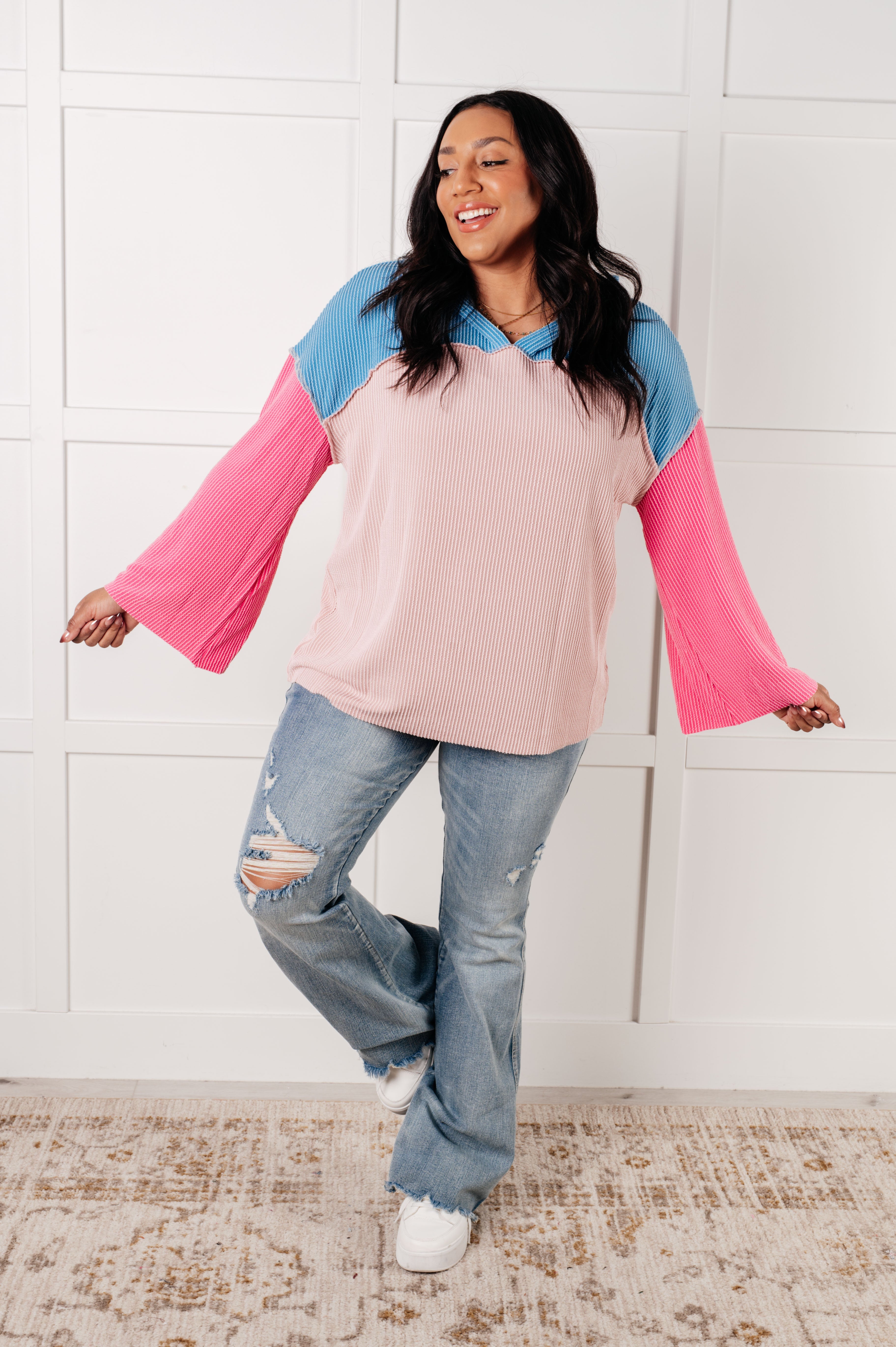A-Tisket A-Tasket Color Block Pullover-Tops-Stay Foxy Boutique, Florissant, Missouri
