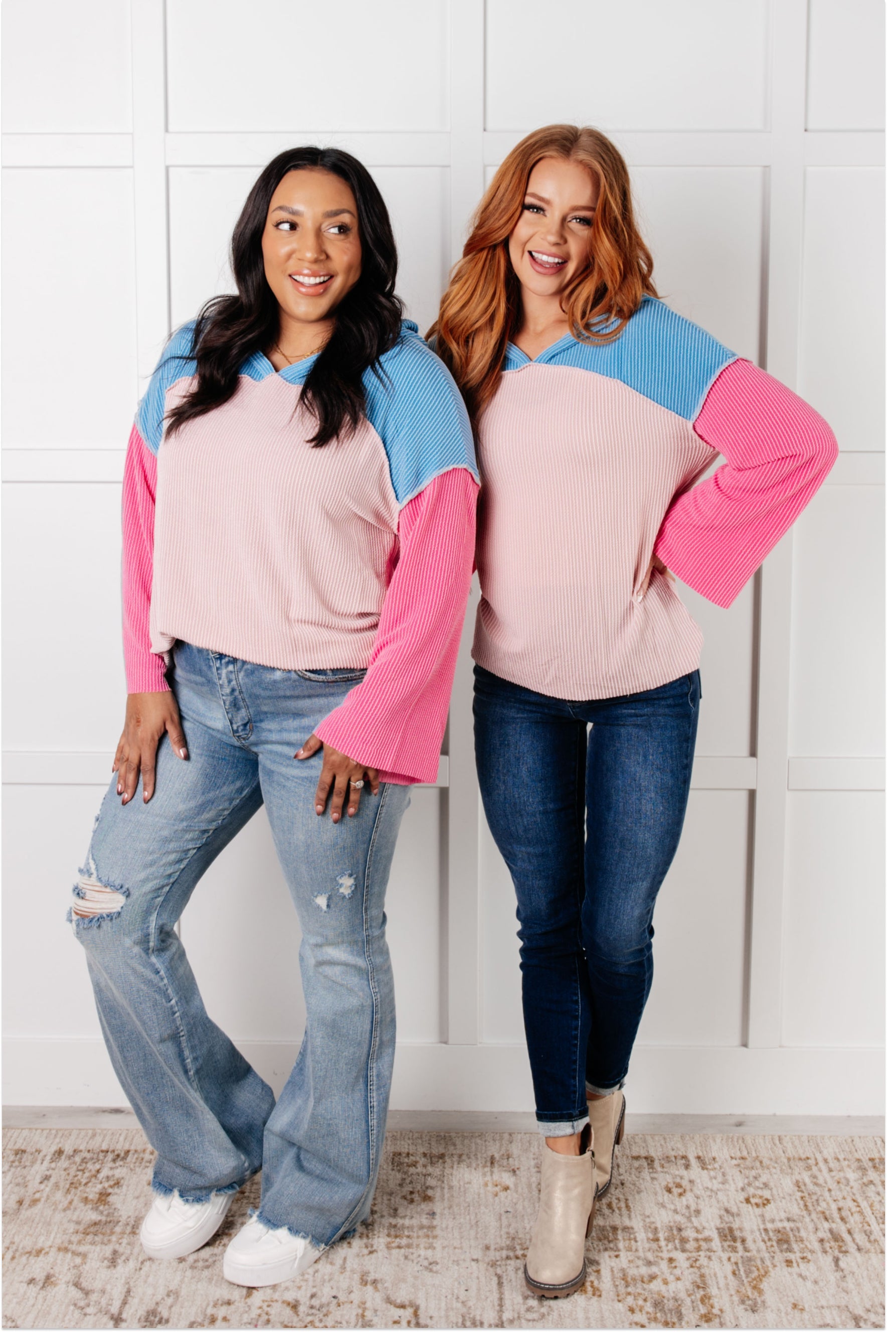 A-Tisket A-Tasket Color Block Pullover-Tops-Stay Foxy Boutique, Florissant, Missouri