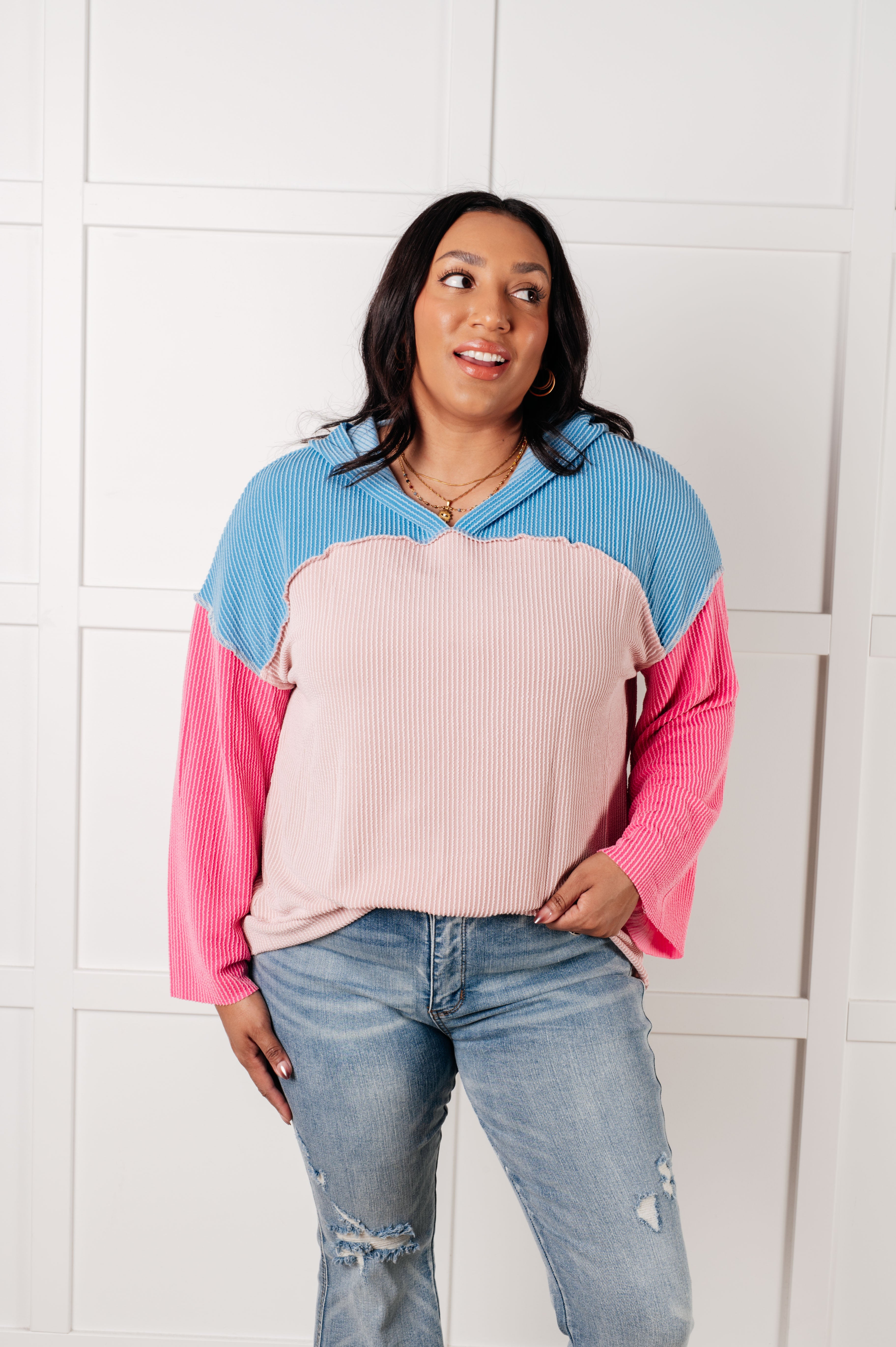 A-Tisket A-Tasket Color Block Pullover-Tops-Stay Foxy Boutique, Florissant, Missouri