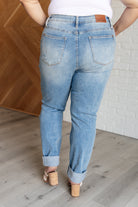 Aiden High Rise Patch Pocket Distressed Boyfriend Jeans-Womens-Stay Foxy Boutique, Florissant, Missouri