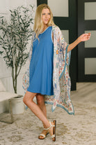 Airloom Trim Detail Mini Tank Dress in Ocean Blue-Womens-Stay Foxy Boutique, Florissant, Missouri