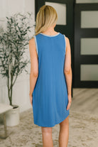 Airloom Trim Detail Mini Tank Dress in Ocean Blue-Womens-Stay Foxy Boutique, Florissant, Missouri