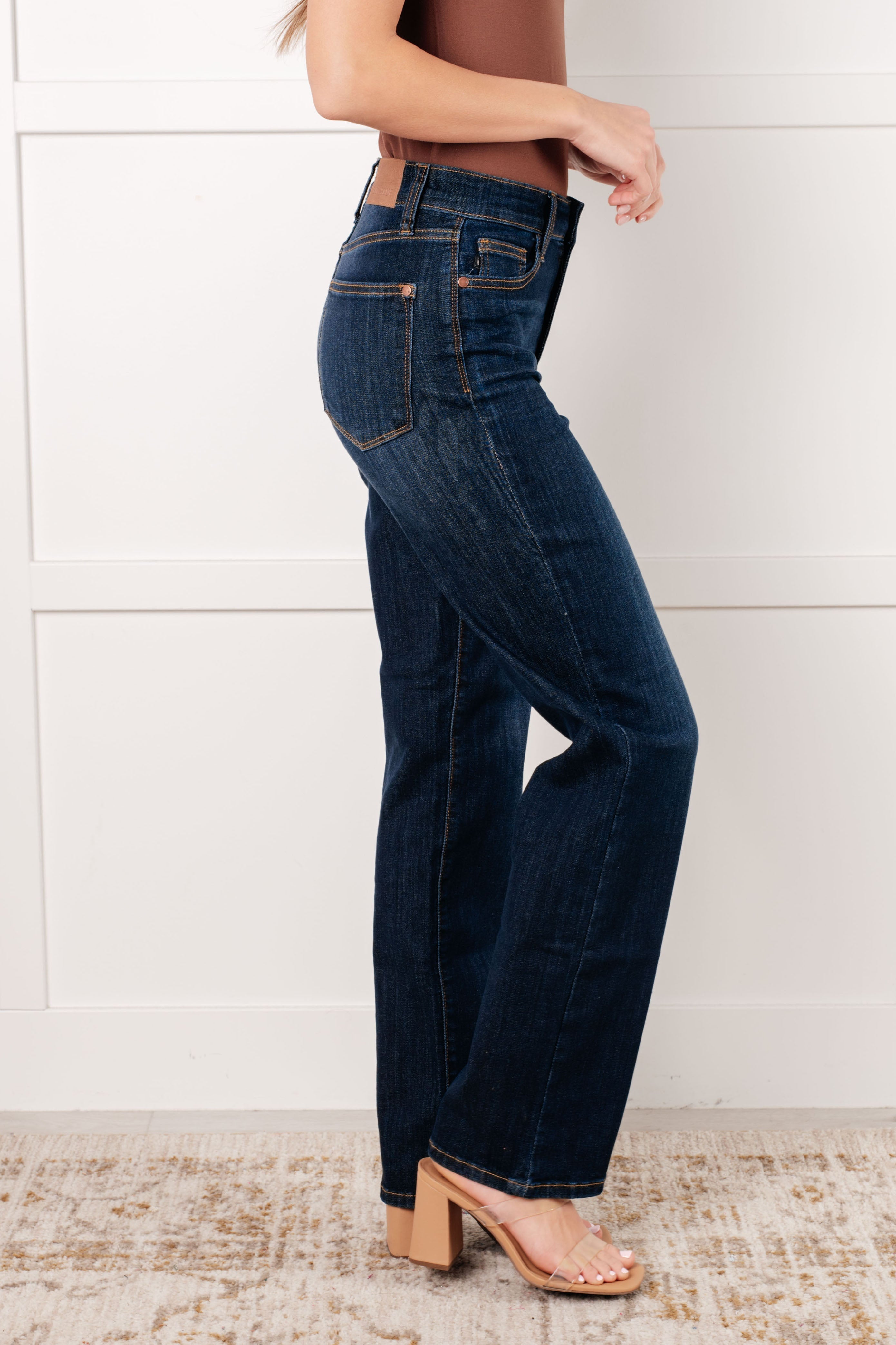 Alaina High Rise Classic Straight Jeans-Denim-Stay Foxy Boutique, Florissant, Missouri