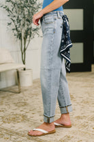Alex Mid Rise Boyfriend Jean with Bandana Loop-Womens-Stay Foxy Boutique, Florissant, Missouri