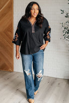 All In Me Embroidered V-Neck Blouse-Blouses-Stay Foxy Boutique, Florissant, Missouri