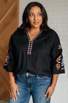 All In Me Embroidered V-Neck Blouse-Blouses-Stay Foxy Boutique, Florissant, Missouri
