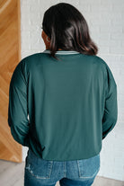 All Out Comfort V-Neck Pullover in Midnight Green-Tops-Stay Foxy Boutique, Florissant, Missouri