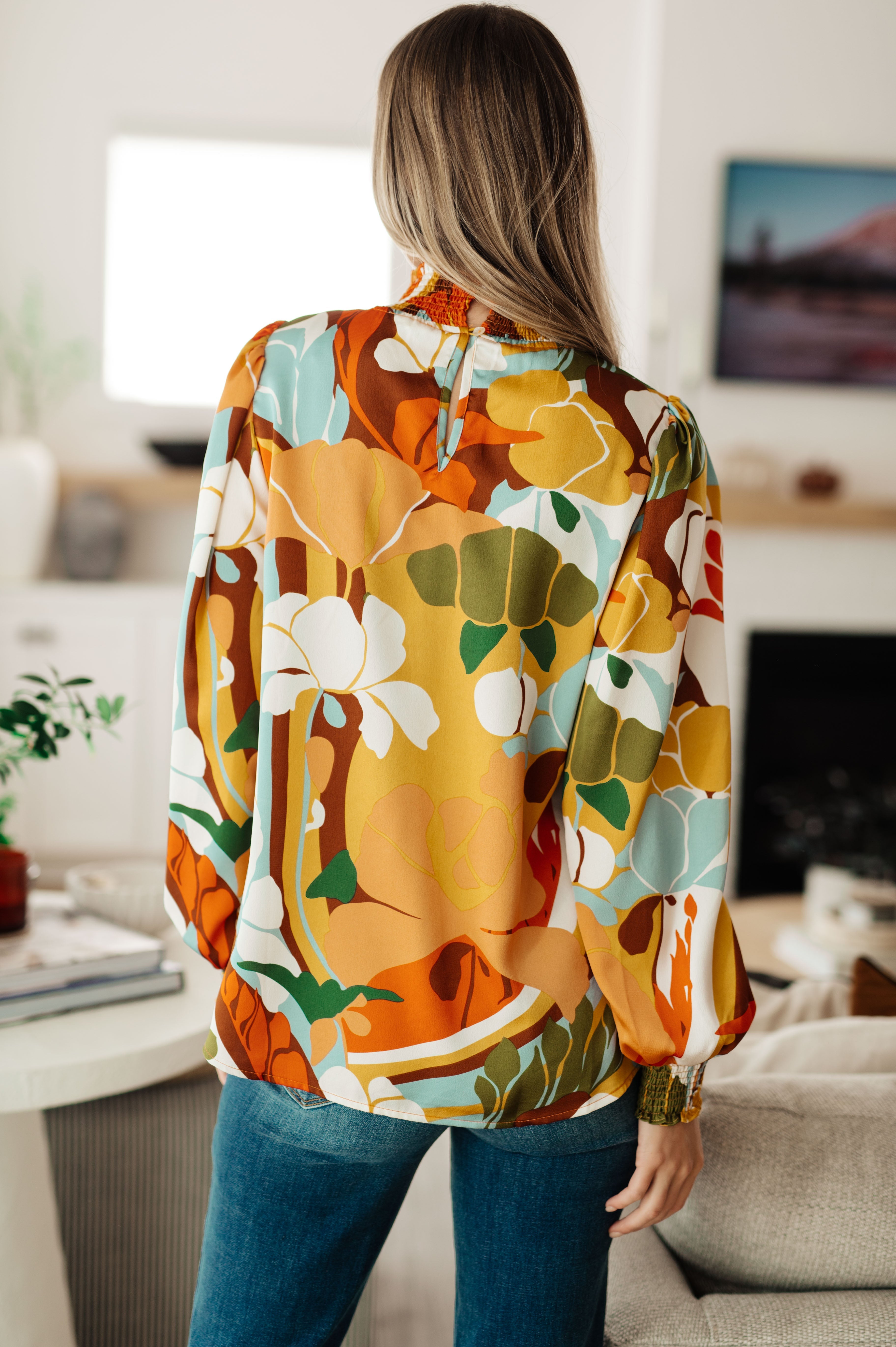 All Together Now Mock Neck Blouse-Tops-Stay Foxy Boutique, Florissant, Missouri