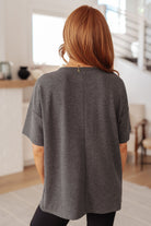 Always Enough Graphic Tee in Charcoal-Tops-Stay Foxy Boutique, Florissant, Missouri