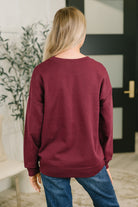 Always True Drop Shoulder Pullover in Dark Burgundy-Womens-Stay Foxy Boutique, Florissant, Missouri