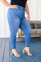 Amanda High Rise Pull on Release Hem Skinny Jeans-Denim-Stay Foxy Boutique, Florissant, Missouri