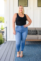Amanda High Rise Pull on Release Hem Skinny Jeans-Denim-Stay Foxy Boutique, Florissant, Missouri