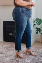 Amber Cuffed Slim Fit Dark Wash Jeans-Womens-Stay Foxy Boutique, Florissant, Missouri