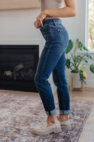 Amber Cuffed Slim Fit Dark Wash Jeans-Womens-Stay Foxy Boutique, Florissant, Missouri