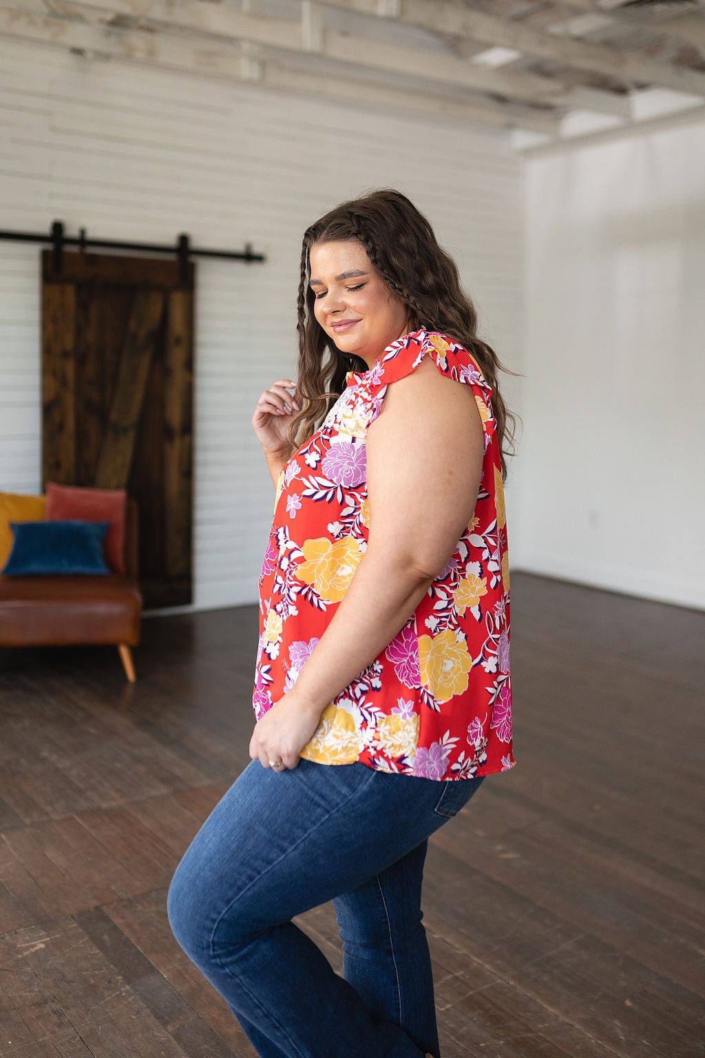 Among The Flowers Floral Top-Tops-Stay Foxy Boutique, Florissant, Missouri