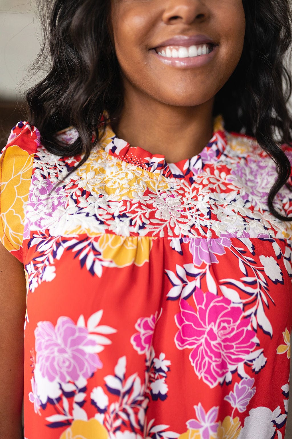 Among The Flowers Floral Top-Tops-Stay Foxy Boutique, Florissant, Missouri