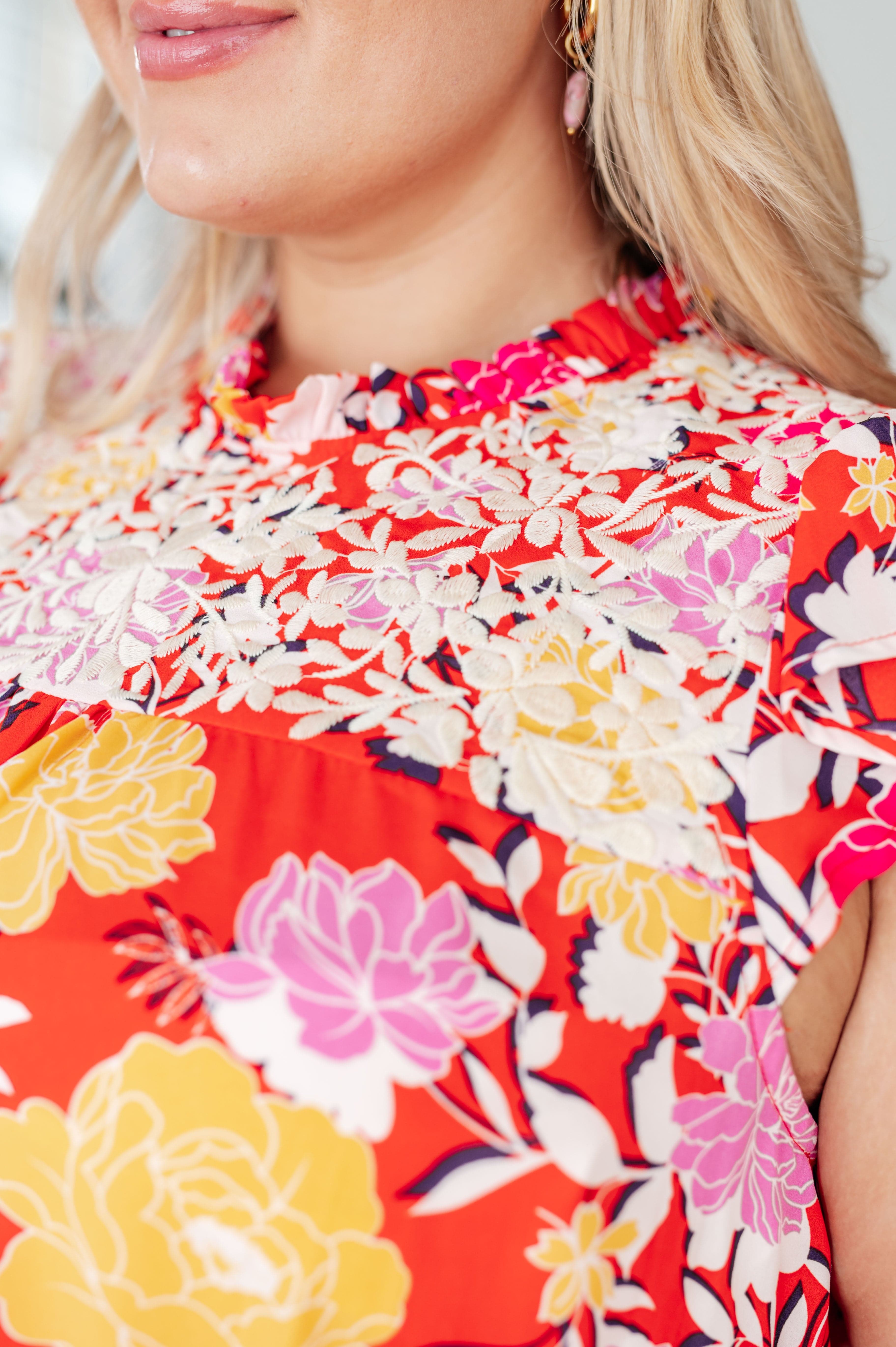 Among The Flowers Floral Top-Tops-Stay Foxy Boutique, Florissant, Missouri