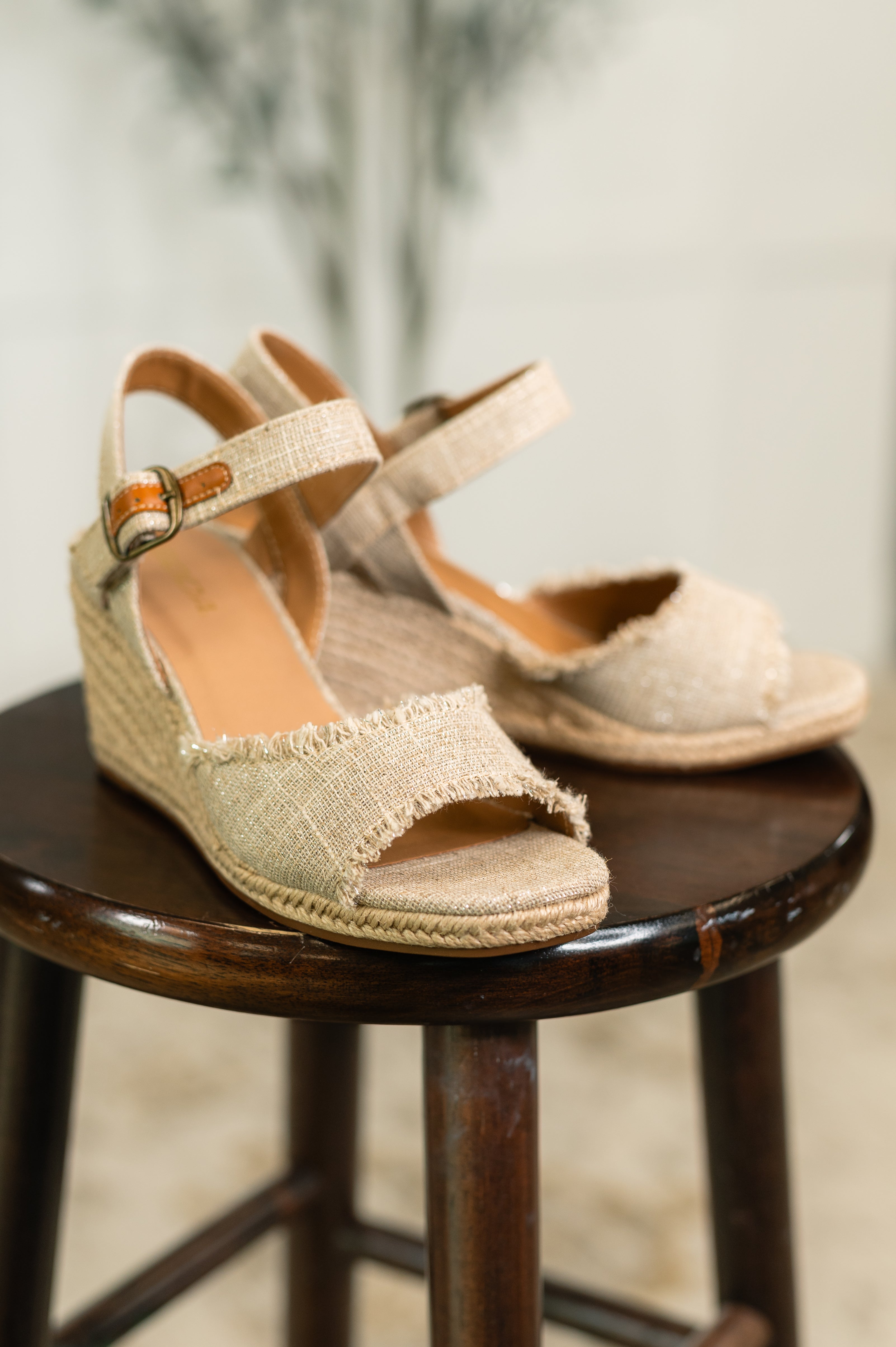 Arnold Natural Linen Wedges-Womens-Stay Foxy Boutique, Florissant, Missouri