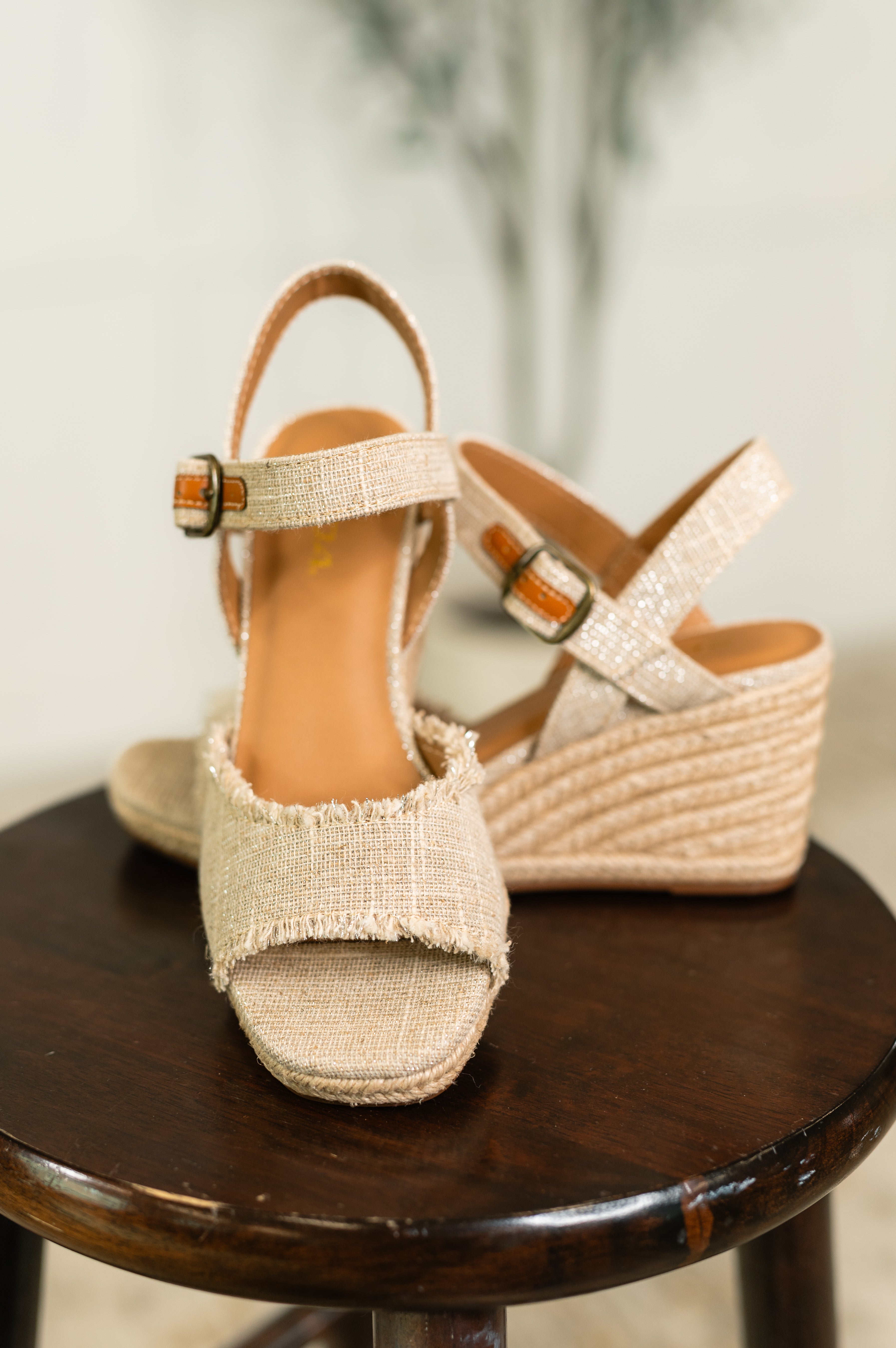 Arnold Natural Linen Wedges-Womens-Stay Foxy Boutique, Florissant, Missouri