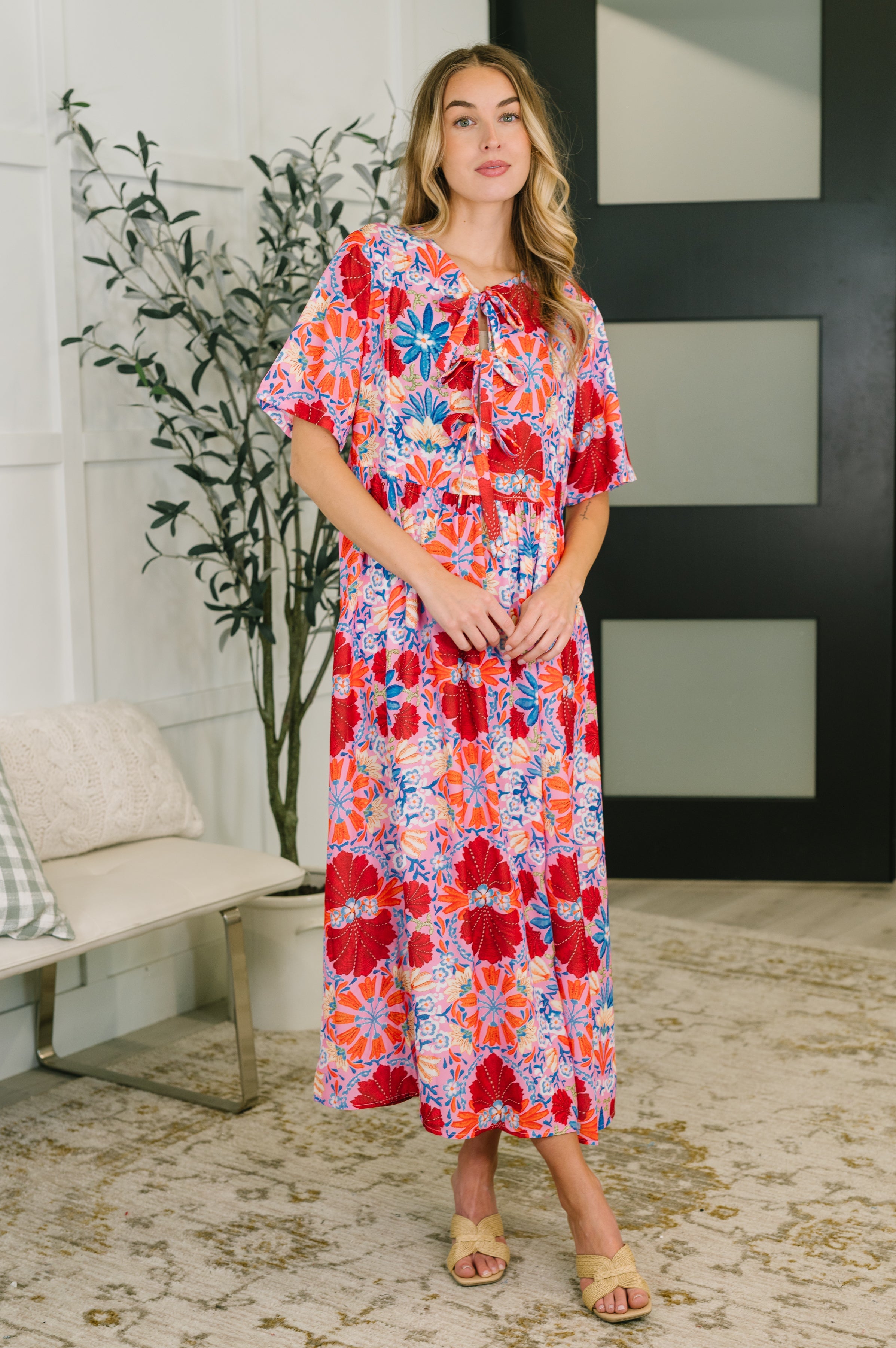 Art of Loving Bow Detail Floral Dress-Womens-Stay Foxy Boutique, Florissant, Missouri