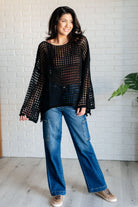 Ask Anyway Fishnet Sweater-Tops-Stay Foxy Boutique, Florissant, Missouri