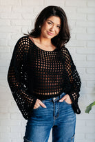 Ask Anyway Fishnet Sweater-Tops-Stay Foxy Boutique, Florissant, Missouri