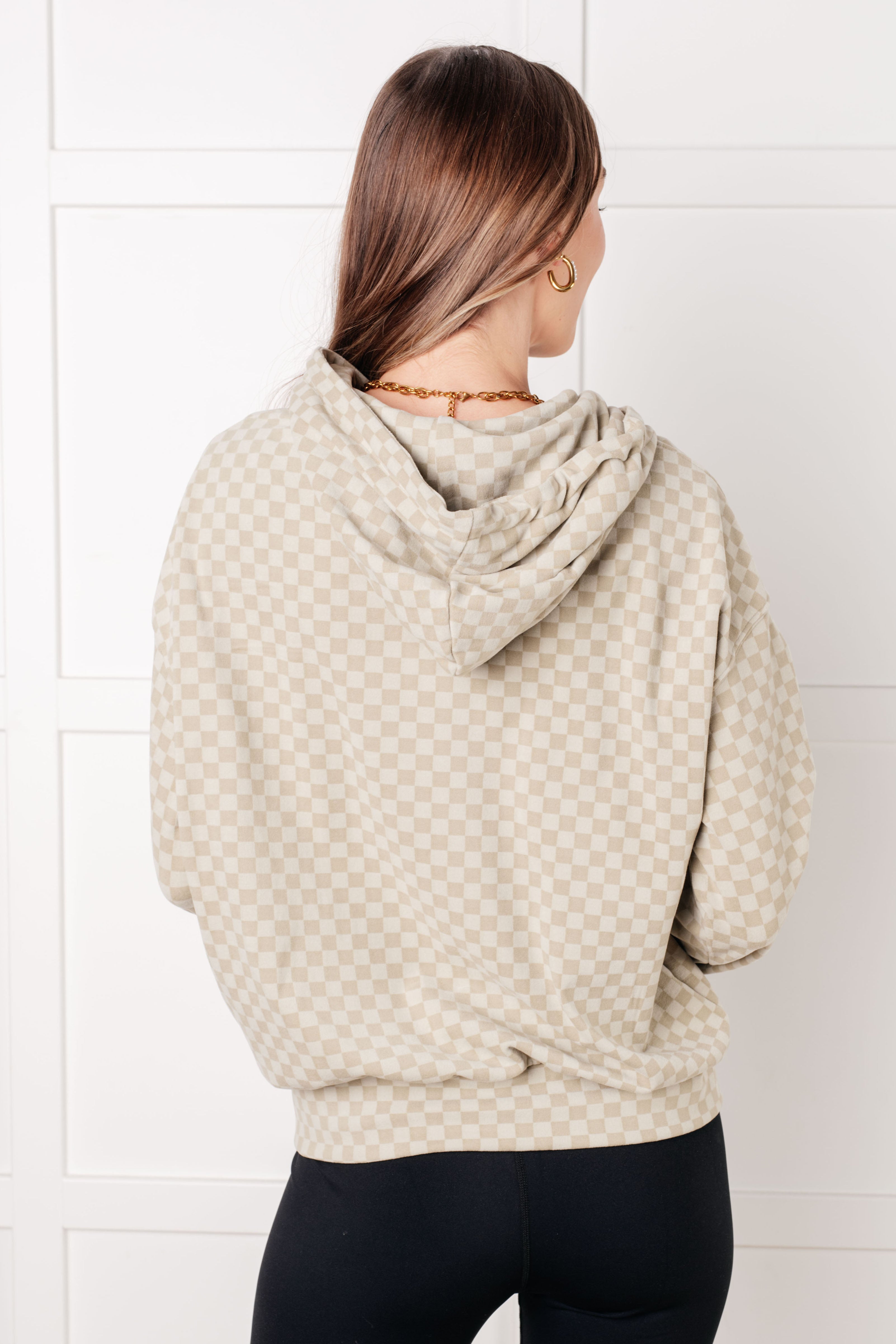 Ask Me Out Checkered Hoodie in Sage-Tops-Stay Foxy Boutique, Florissant, Missouri