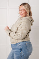 Ask Me Out Checkered Hoodie in Sage-Tops-Stay Foxy Boutique, Florissant, Missouri