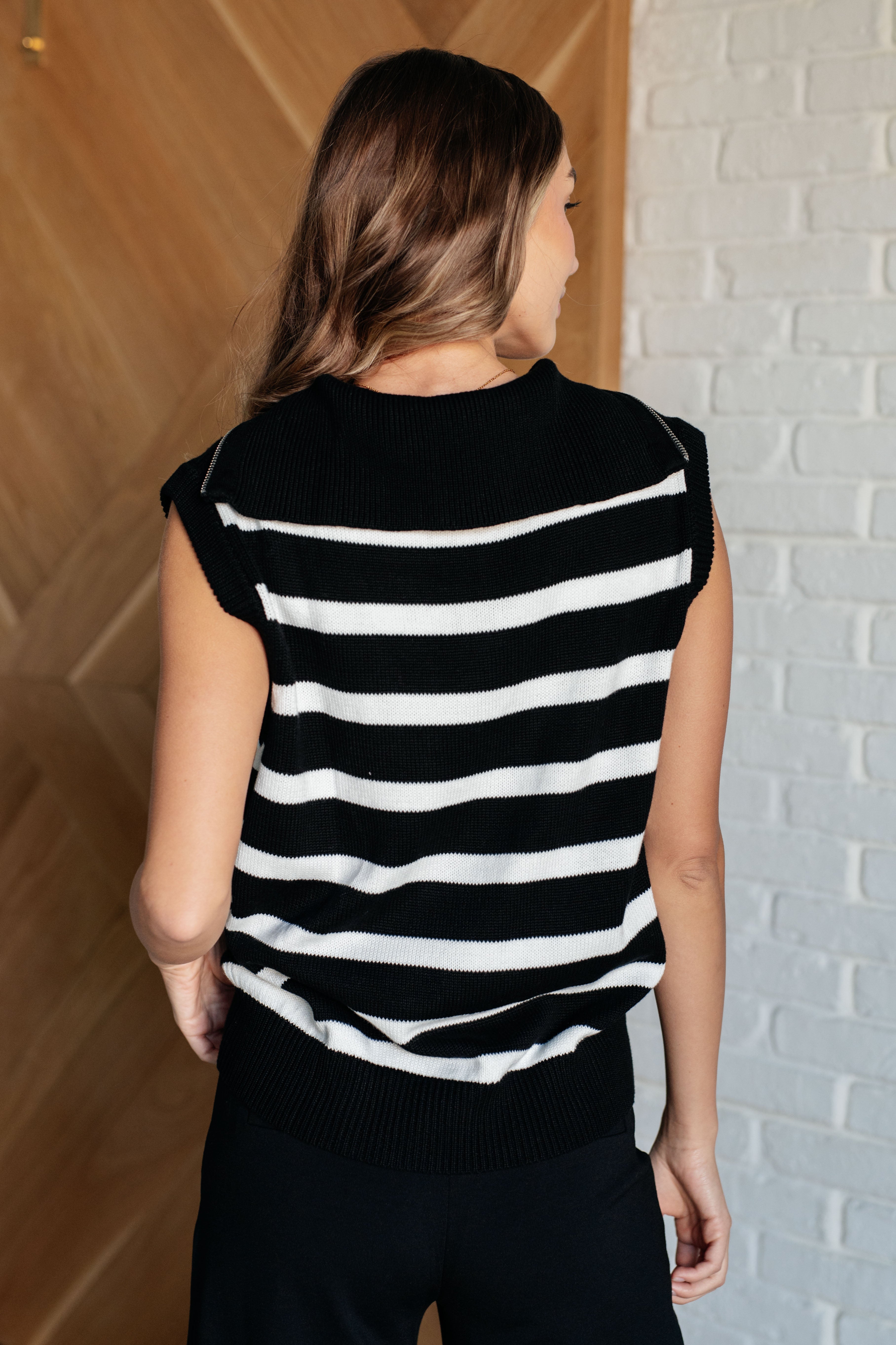 Attached at the Hip 1/4 Zip Sleeveless Sweater-Tops-Stay Foxy Boutique, Florissant, Missouri