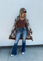 PREORDER: Checkered Miley Dot Cardigan in Four Colors-Womens-Stay Foxy Boutique, Florissant, Missouri