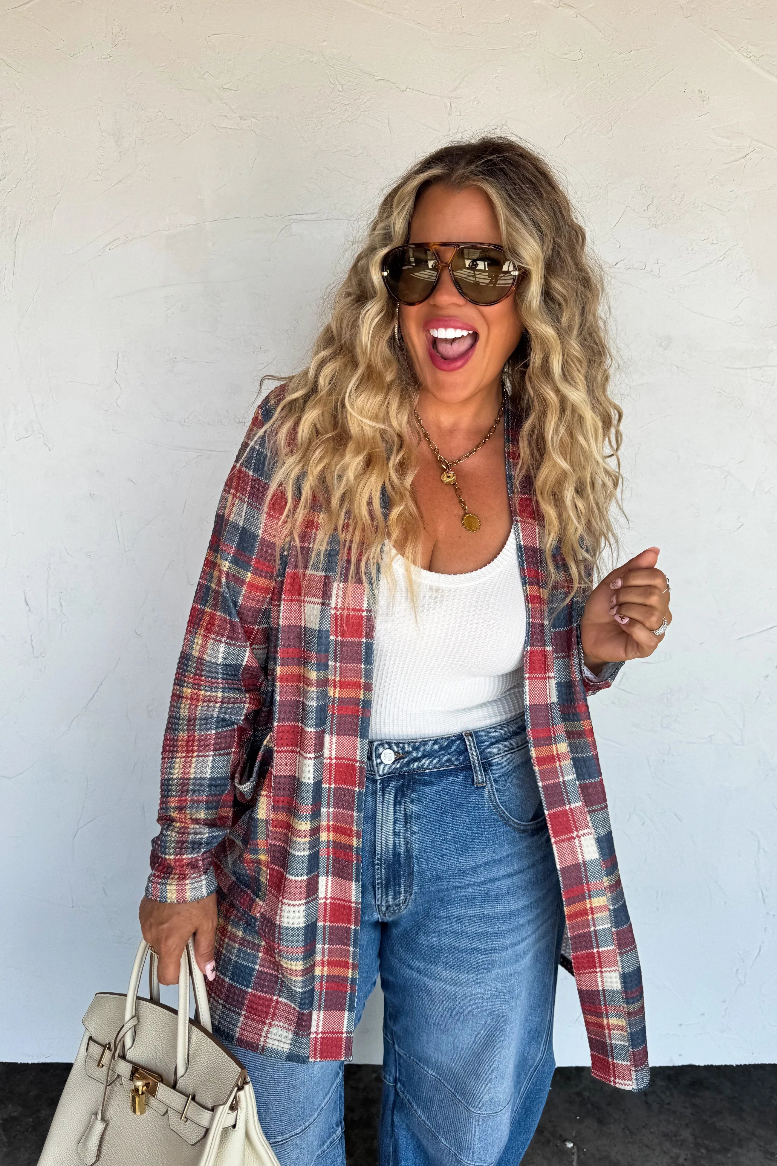 PREORDER: Plaid Lola Cardigans-Womens-Stay Foxy Boutique, Florissant, Missouri