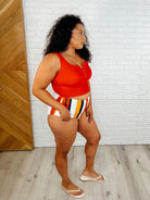 Bermuda Snap Up Swim Top in Red-Swimwear-Stay Foxy Boutique, Florissant, Missouri