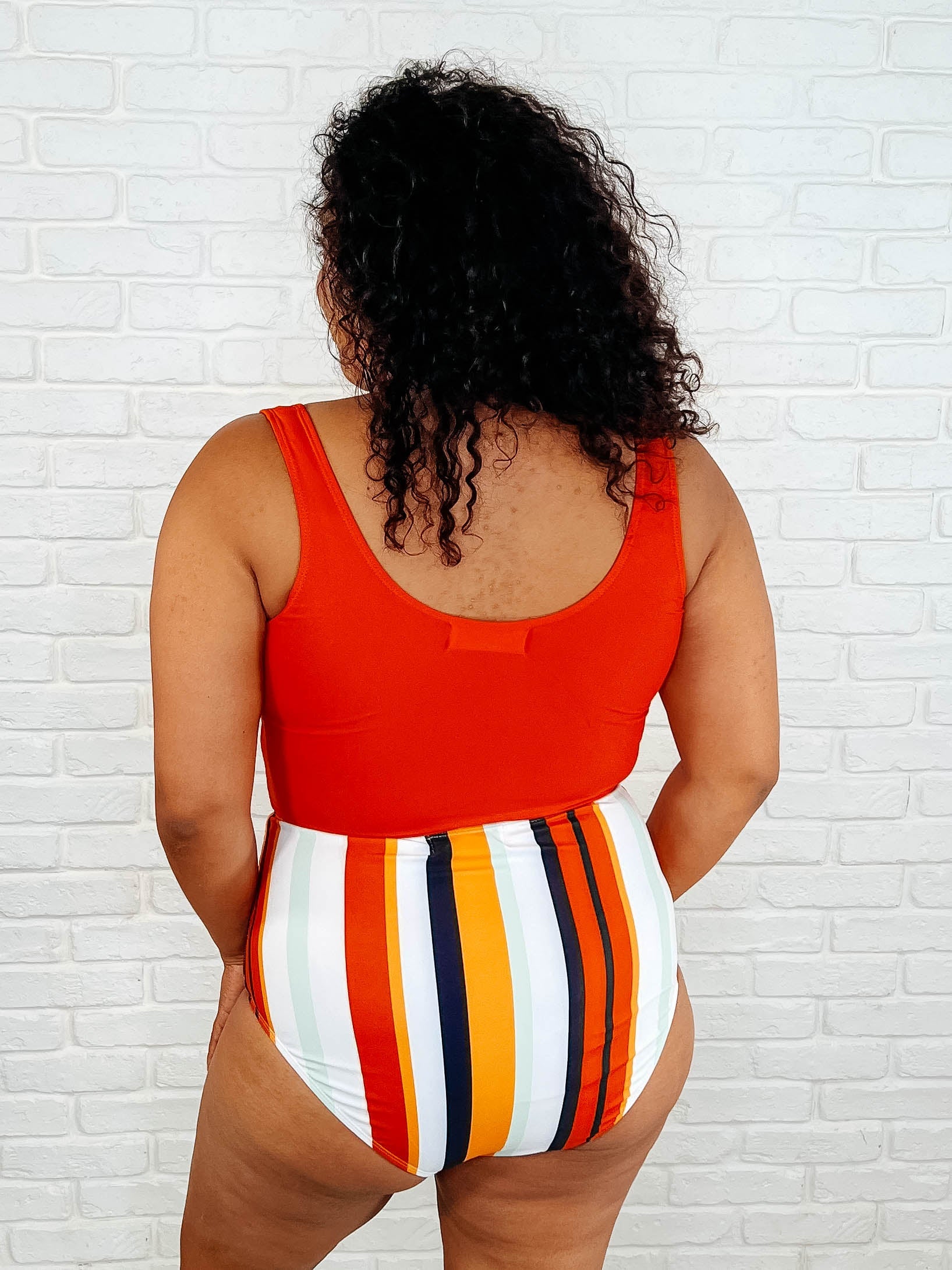 Bermuda Snap Up Swim Top in Red-Swimwear-Stay Foxy Boutique, Florissant, Missouri
