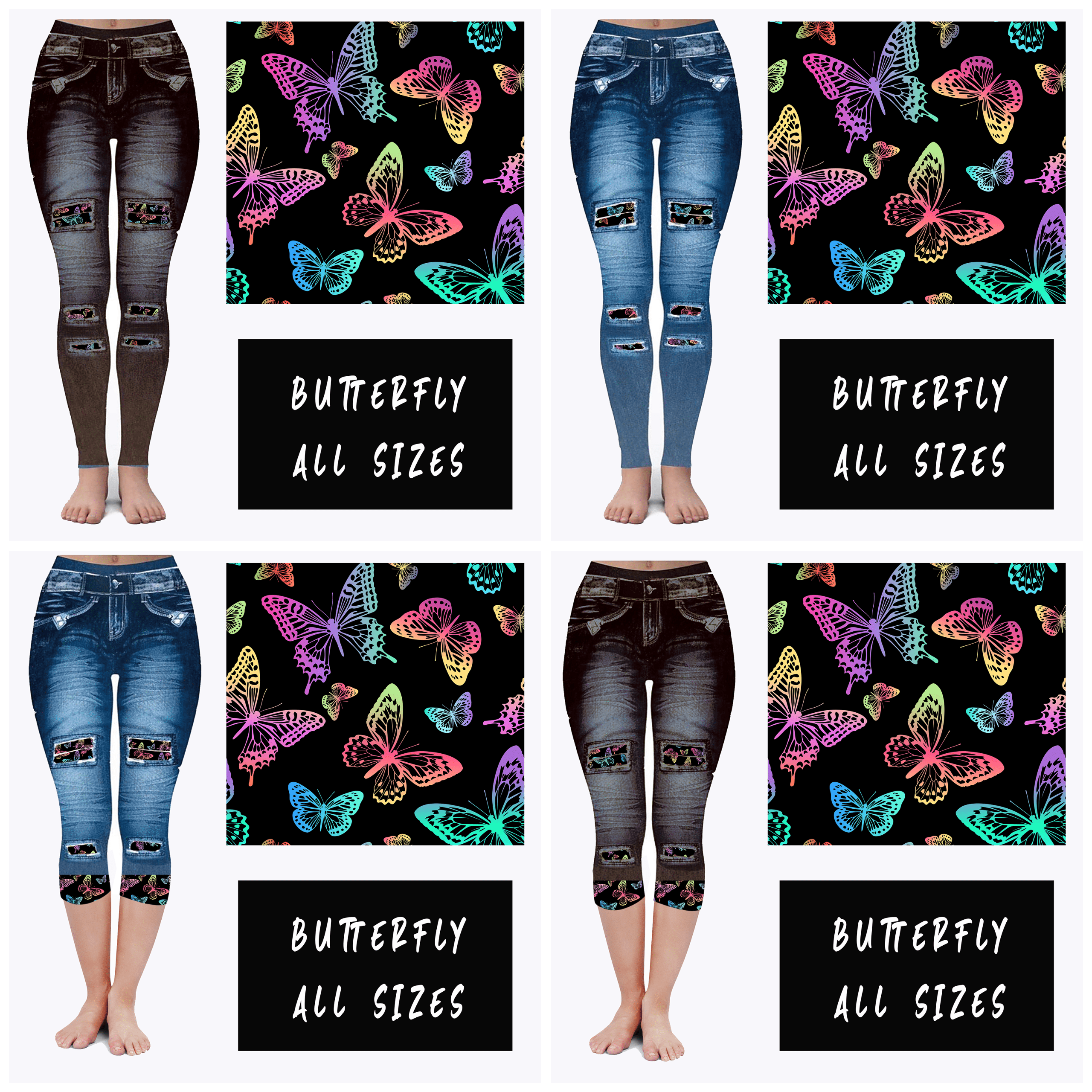 LEGGING JEAN RUN-BUTTERFLY (ACTIVE BACK POCKETS)-Stay Foxy Boutique, Florissant, Missouri