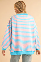 Color Clash Drop Shoulder Long Sleeve-Womens-Stay Foxy Boutique, Florissant, Missouri