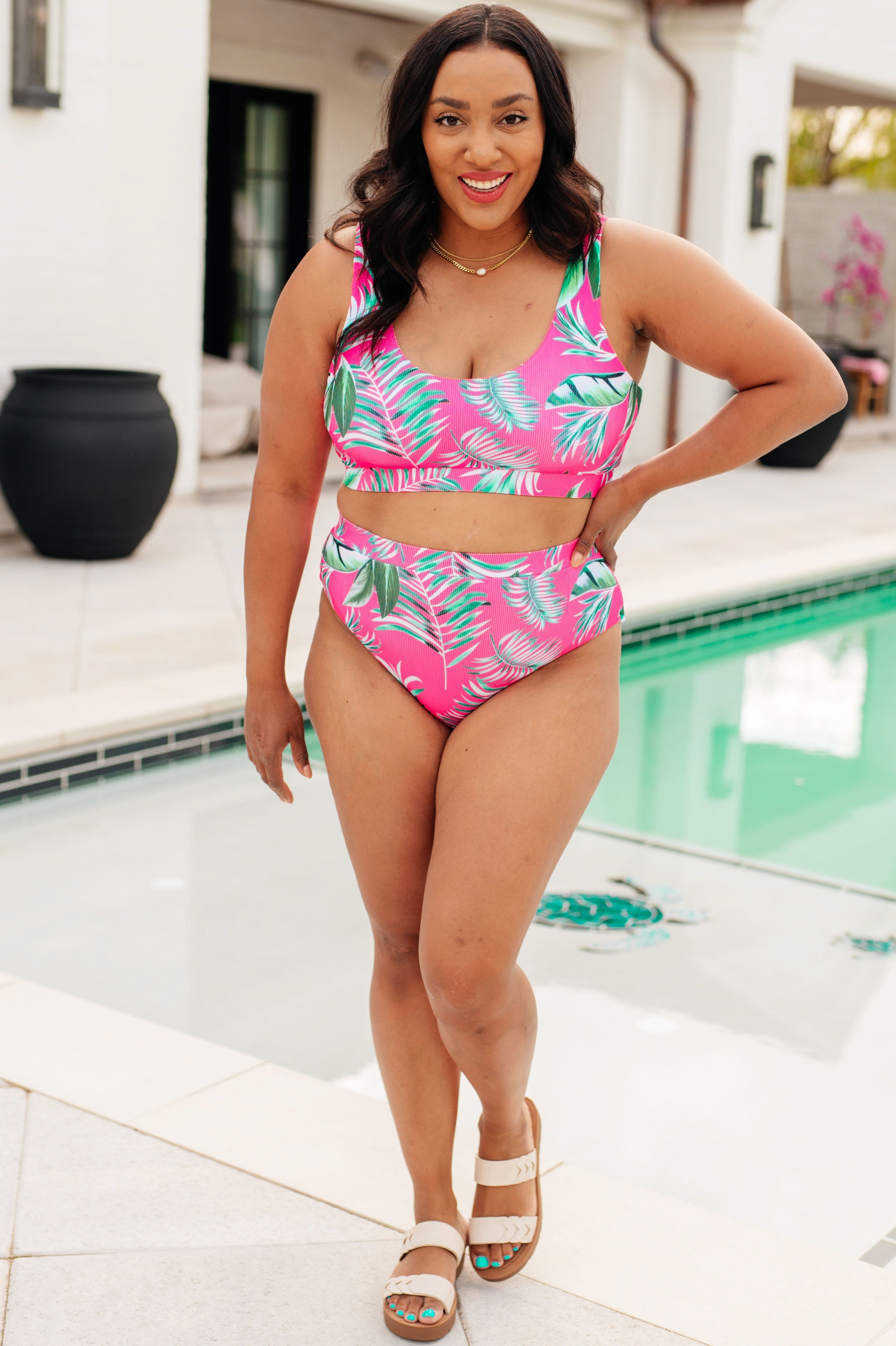 Barbados Tropical Print Swim Bottoms-Swimwear-Stay Foxy Boutique, Florissant, Missouri