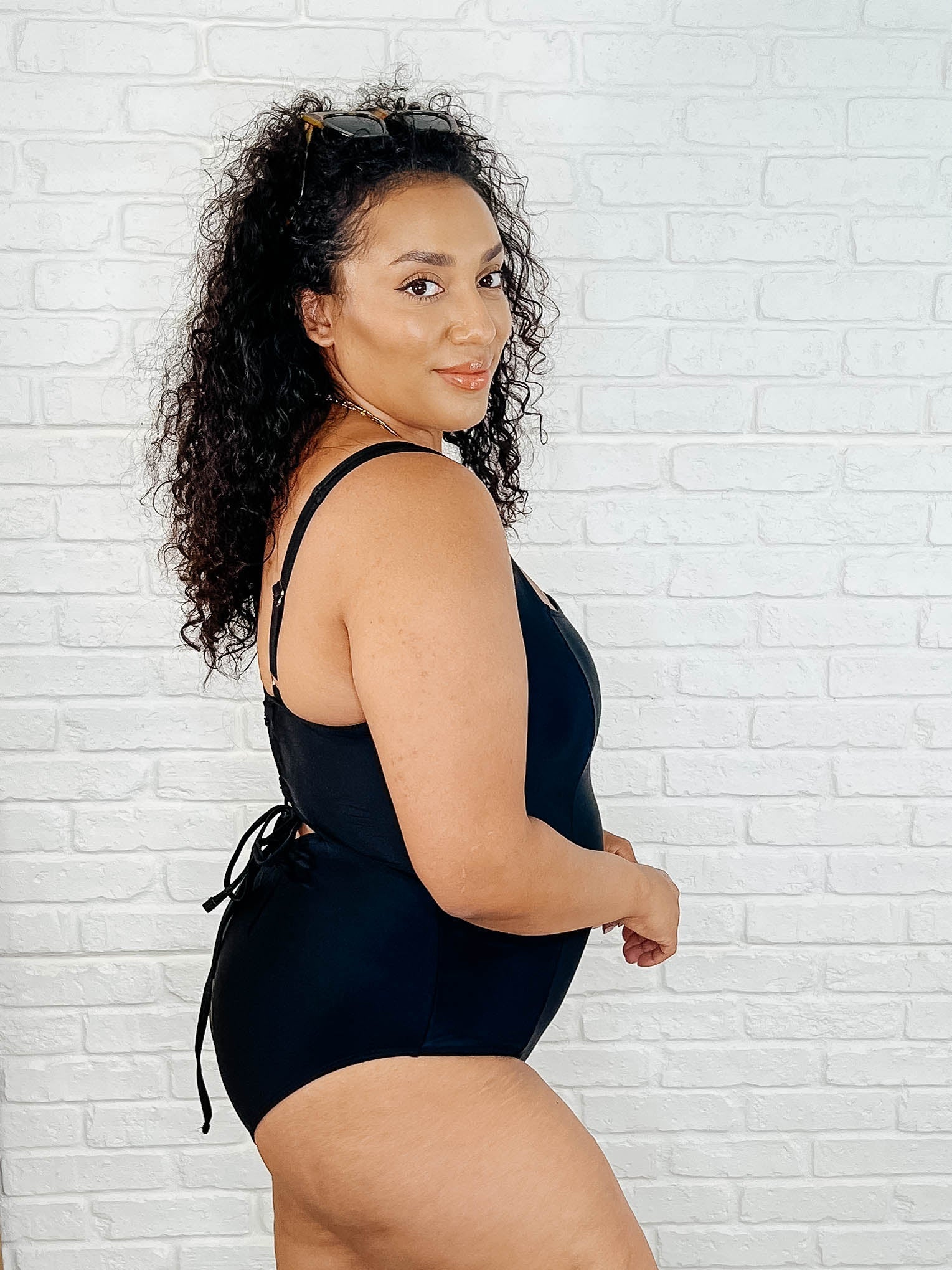 Barcelona Lace Up Swimsuit-Swimwear-Stay Foxy Boutique, Florissant, Missouri