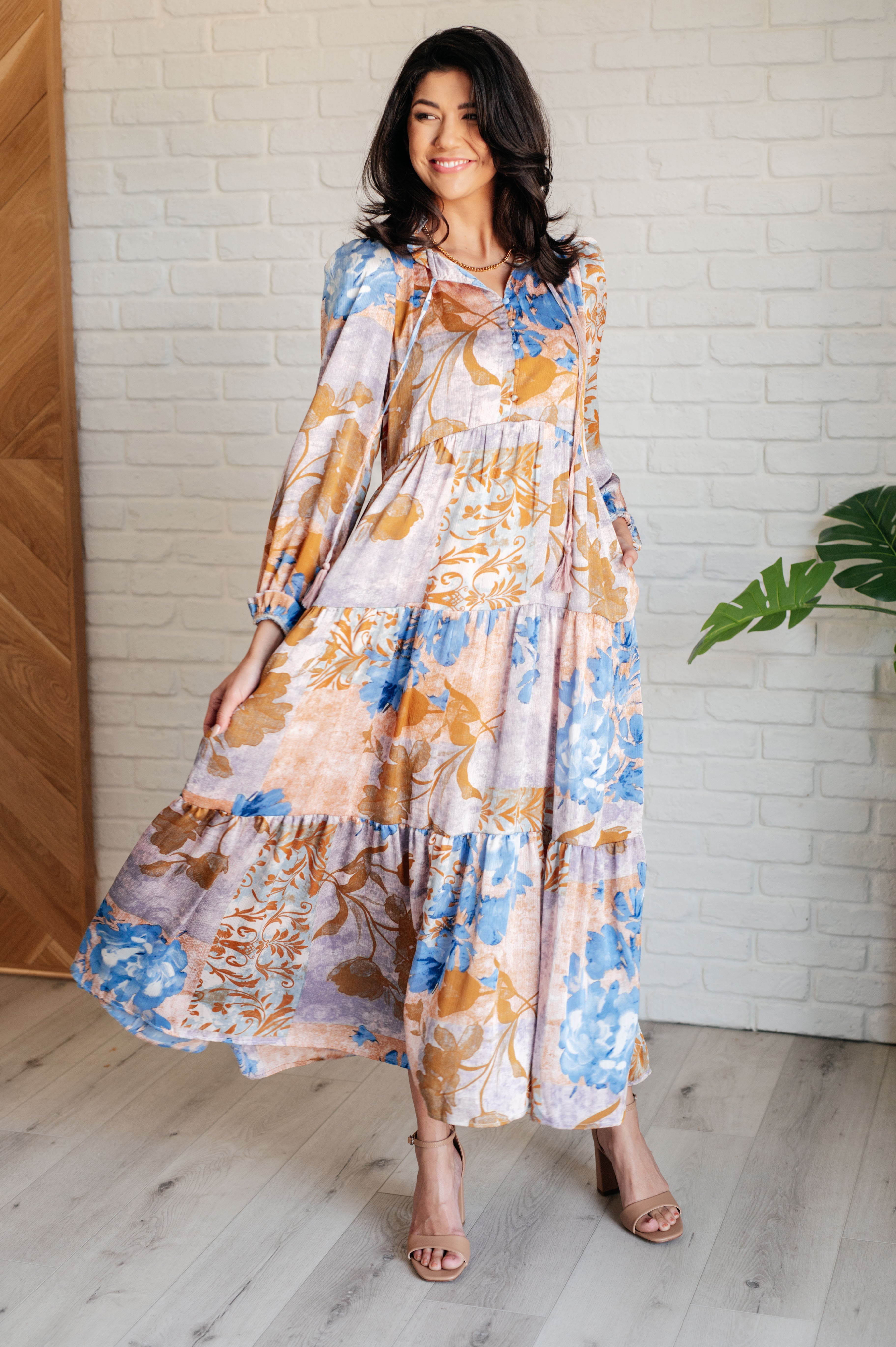 Barefoot in my Dreams V-Neck Tiered Dress-Dresses-Stay Foxy Boutique, Florissant, Missouri